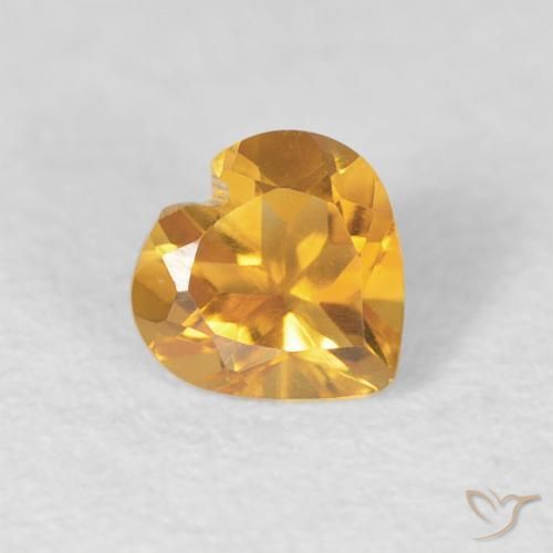 0.40ct Naturale Dorato scuro Citrino, Cuore, VVS