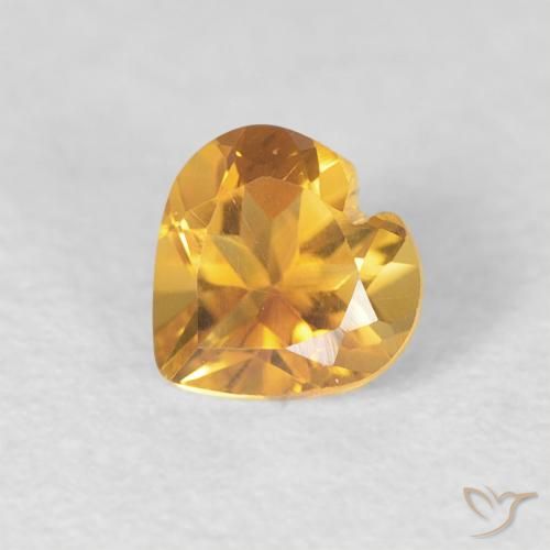 Citrino Dorato scuro naturale da 0.40 ct, Cuore, VVS