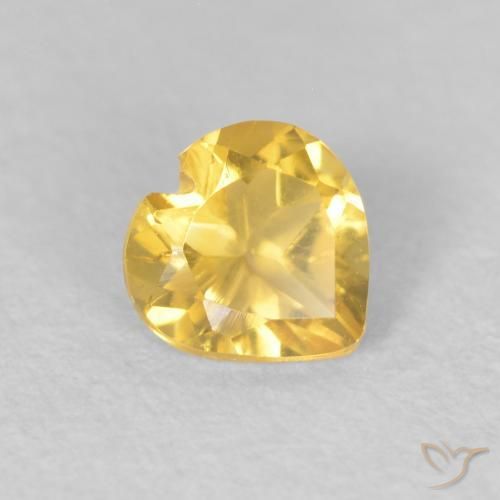 Citrino Arancio dorato naturale da 0.35 ct, Cuore, VVS