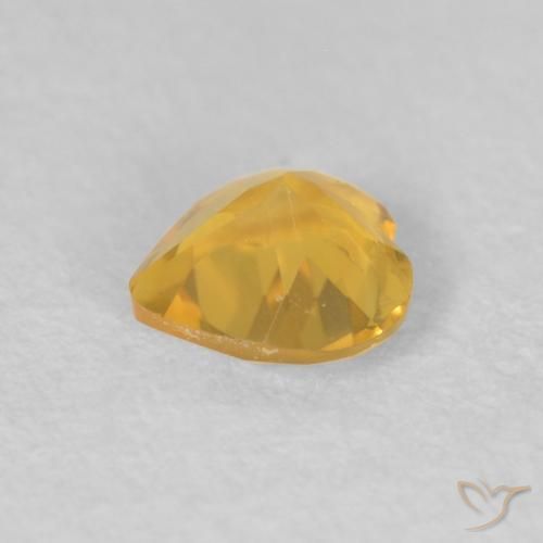 Citrino Arancio dorato naturale da 0.35 ct, Cuore, VVS