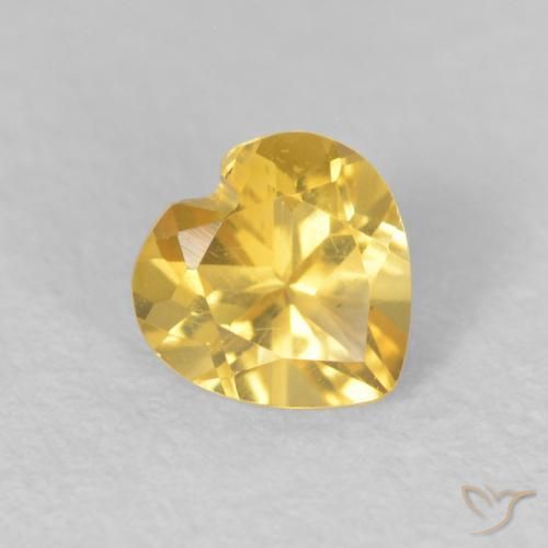 Citrino Arancio dorato naturale da 0.42 ct, Cuore, VVS