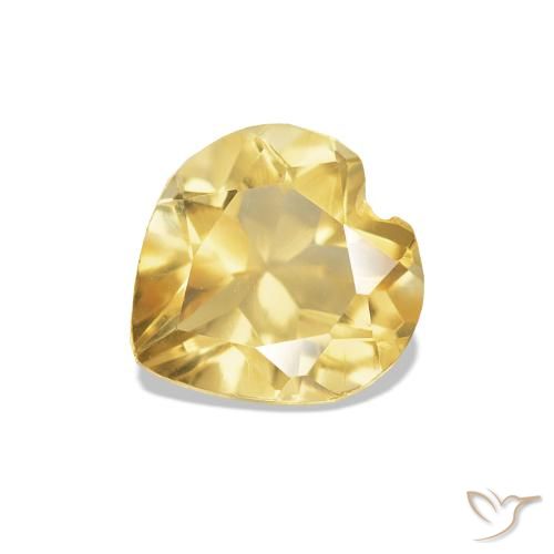 Citrino Giallo chiaro naturale da 0.63 ct, Cuore, VVS-VS