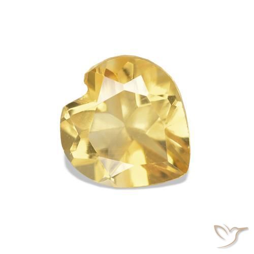 Citrino Giallo chiaro naturale da 0.63 ct, Cuore, VVS-VS
