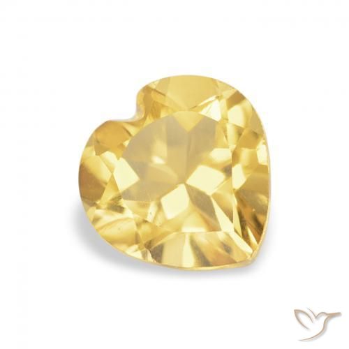 Citrino Dorato medio naturale da 0.69 ct, Cuore, VVS-VS