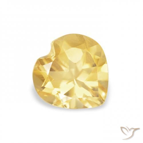 Citrino Dorato medio naturale da 0.69 ct, Cuore, VVS-VS