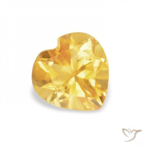 Citrino Arancio dorato naturale da 0.74 ct, Cuore, VVS-VS