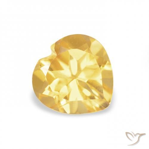 Citrino Arancio dorato naturale da 0.72 ct, Cuore, VVS-VS