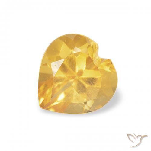 0.41ct Naturale Dorato medio Citrino, Cuore, VVS-VS