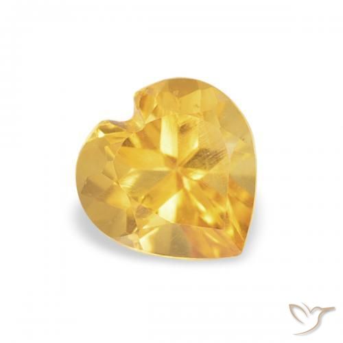 Citrino Dorato medio naturale da 0.41 ct, Cuore, VVS-VS