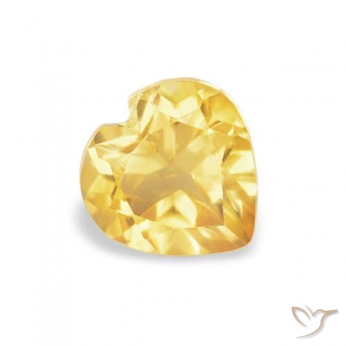 Citrino Dorato medio naturale da 0.48 ct, Cuore, VVS-VS