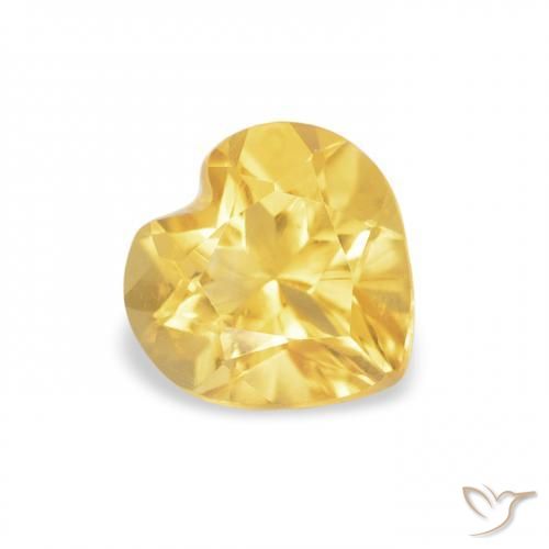Citrino Arancio dorato naturale da 0.64 ct, Cuore, VVS-VS