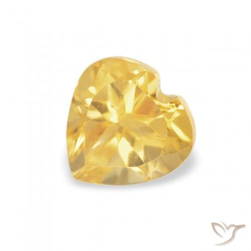 0.57ct Naturale Dorato medio Citrino, Cuore, VVS-VS