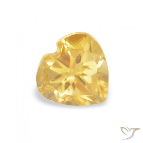Citrino Dorato medio naturale da 0.57 ct, Cuore, VVS-VS