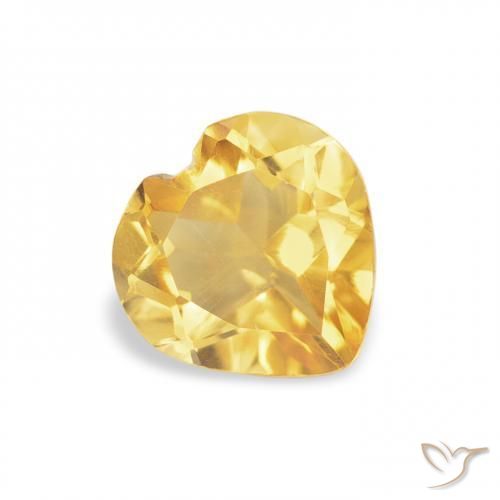 Citrino Arancio dorato naturale da 0.67 ct, Cuore, VVS-VS