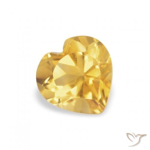 Citrino Arancio dorato naturale da 0.46 ct, Cuore, VVS-VS