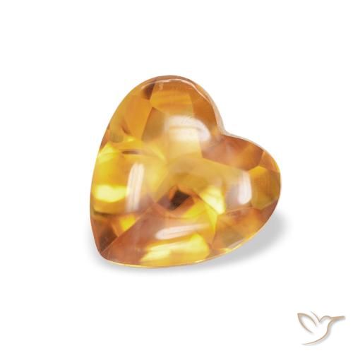 0.76ct Naturale Arancio Medio Citrino, Cuore, Trasparente