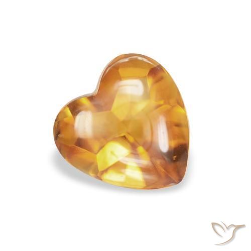 Citrino Arancio Medio naturale da 0.76 ct, Cuore, Trasparente