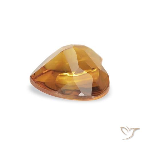 Citrino Arancio Medio naturale da 0.76 ct, Cuore, Trasparente