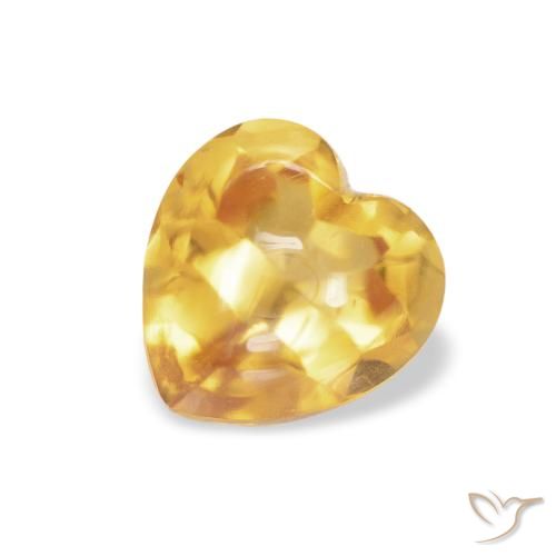 0.90ct Naturale Oro medio Citrino, Cuore, Trasparente