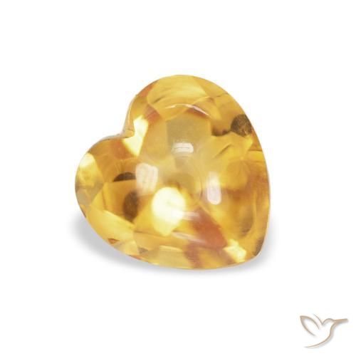 Citrino Oro medio naturale da 0.90 ct, Cuore, Trasparente