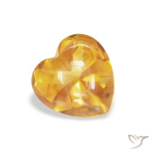 Citrino Medium Light Orange-Gold naturale da 1.00 ct, Cuore, Trasparente