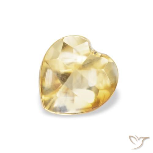 0.75ct Naturale Oro chiaro Citrino, Cuore, Trasparente