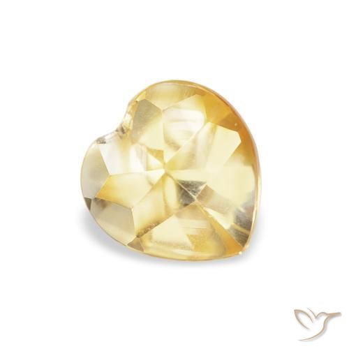 Citrino Oro chiaro naturale da 0.75 ct, Cuore, Trasparente
