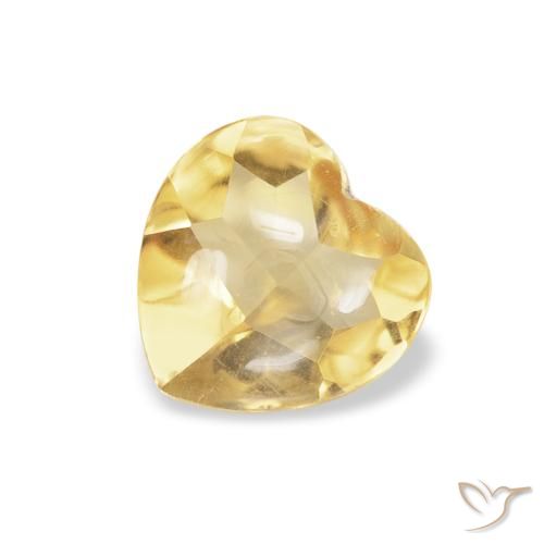0.68ct Naturale Oro chiaro Citrino, Cuore, Trasparente