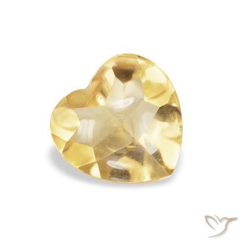 Citrino Oro chiaro naturale da 0.68 ct, Cuore, Trasparente