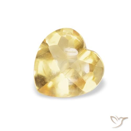 Citrino Giallo chiaro naturale da 0.74 ct, Cuore, Trasparente
