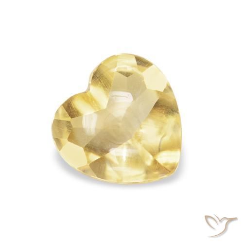 Citrino Giallo chiaro naturale da 0.74 ct, Cuore, Trasparente