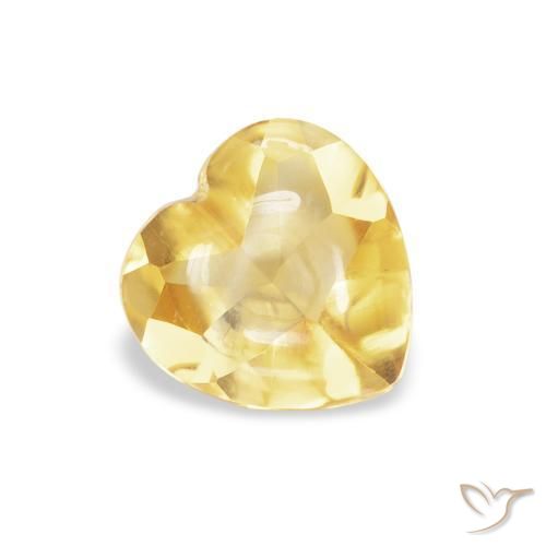 Citrino Arancio dorato naturale da 0.76 ct, Cuore, Trasparente