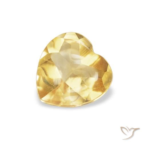 0.74ct Naturale Oro Citrino, Cuore, Trasparente, Photo A