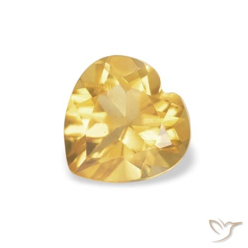 0.73ct Naturale Oro medio Citrino, Cuore, Trasparente