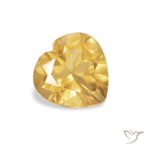 Citrino Oro medio naturale da 0.73 ct, Cuore, Trasparente