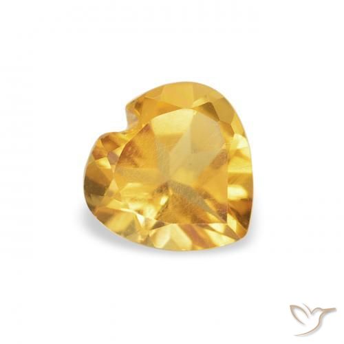 Citrino Oro brillante naturale da 0.42 ct, Cuore, VS