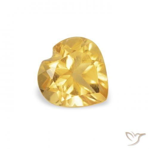 Citrino Arancio dorato naturale da 0.48 ct, Cuore, VS