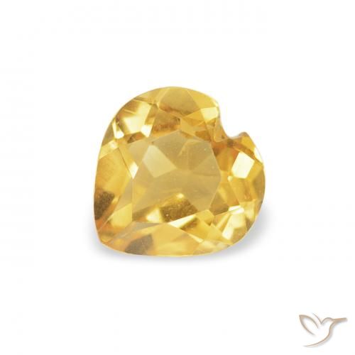 0.40ct Naturale Dorato medio Citrino, Cuore, VS