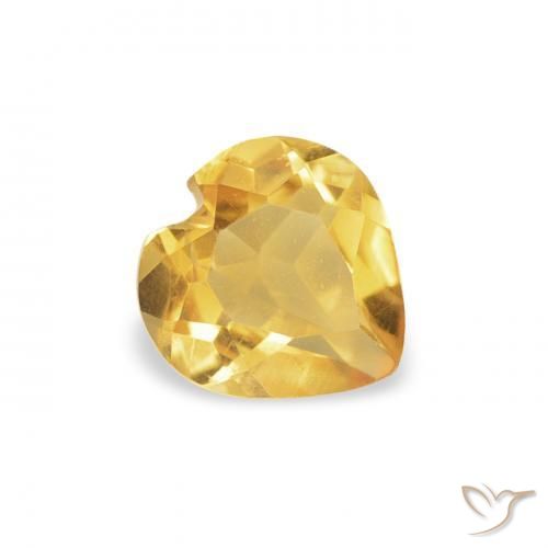 Citrino Dorato medio naturale da 0.40 ct, Cuore, VS