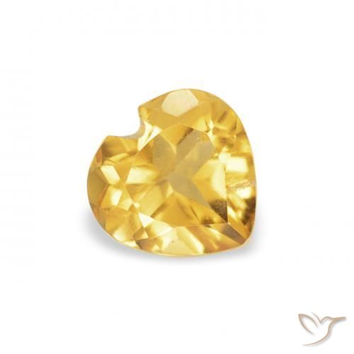 Citrino Arancio dorato naturale da 0.39 ct, Cuore, VS