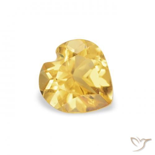 Citrino Dorato medio naturale da 0.37 ct, Cuore, VS
