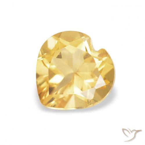 0.74ct Naturale Dorato medio Citrino, Cuore, VVS