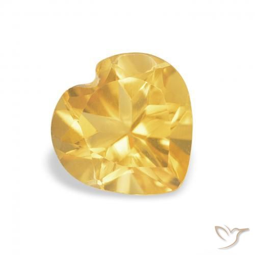 Citrino Arancio dorato naturale da 0.74 ct, Cuore, VVS