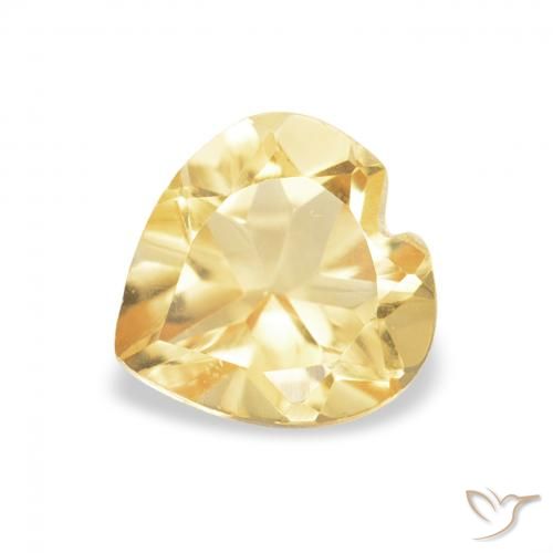 0.72ct Naturale Oro chiaro Citrino, Cuore, VVS