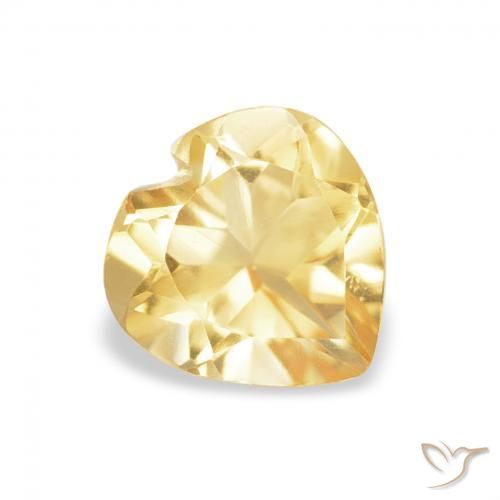 Citrino Oro chiaro naturale da 0.72 ct, Cuore, VVS