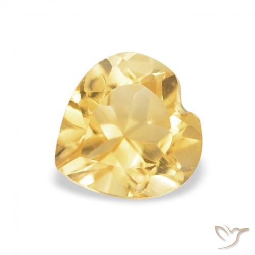 0.74ct Naturale Giallo dorato chiaro Citrino, Cuore, VVS