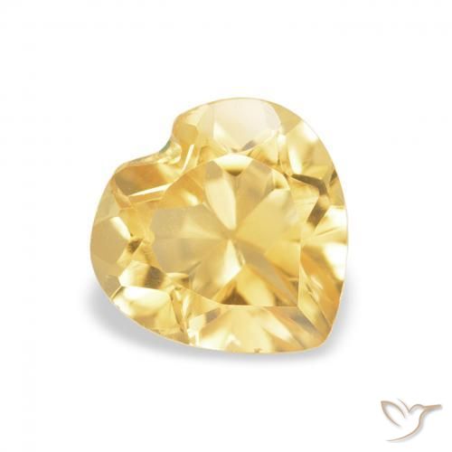 Citrino Giallo dorato chiaro naturale da 0.74 ct, Cuore, VVS