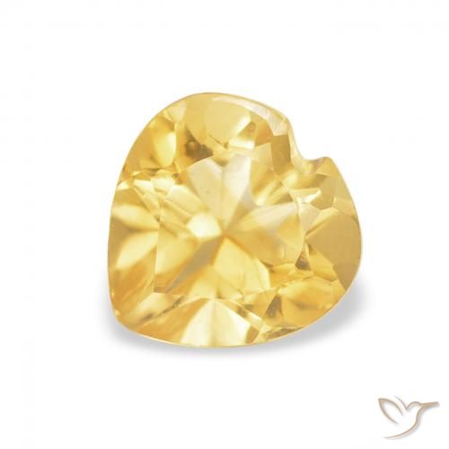 0.75ct Naturale Giallo dorato chiaro Citrino, Cuore, VVS