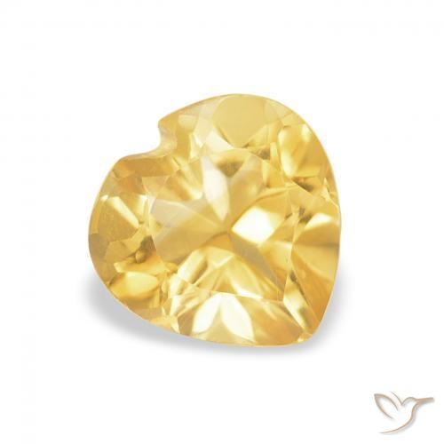 Citrino Giallo dorato chiaro naturale da 0.75 ct, Cuore, VVS