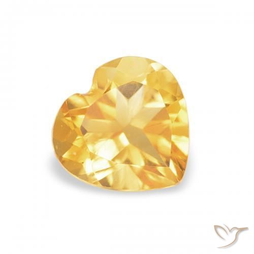 Citrino Top Oro naturale da 0.44 ct, Cuore, VVS